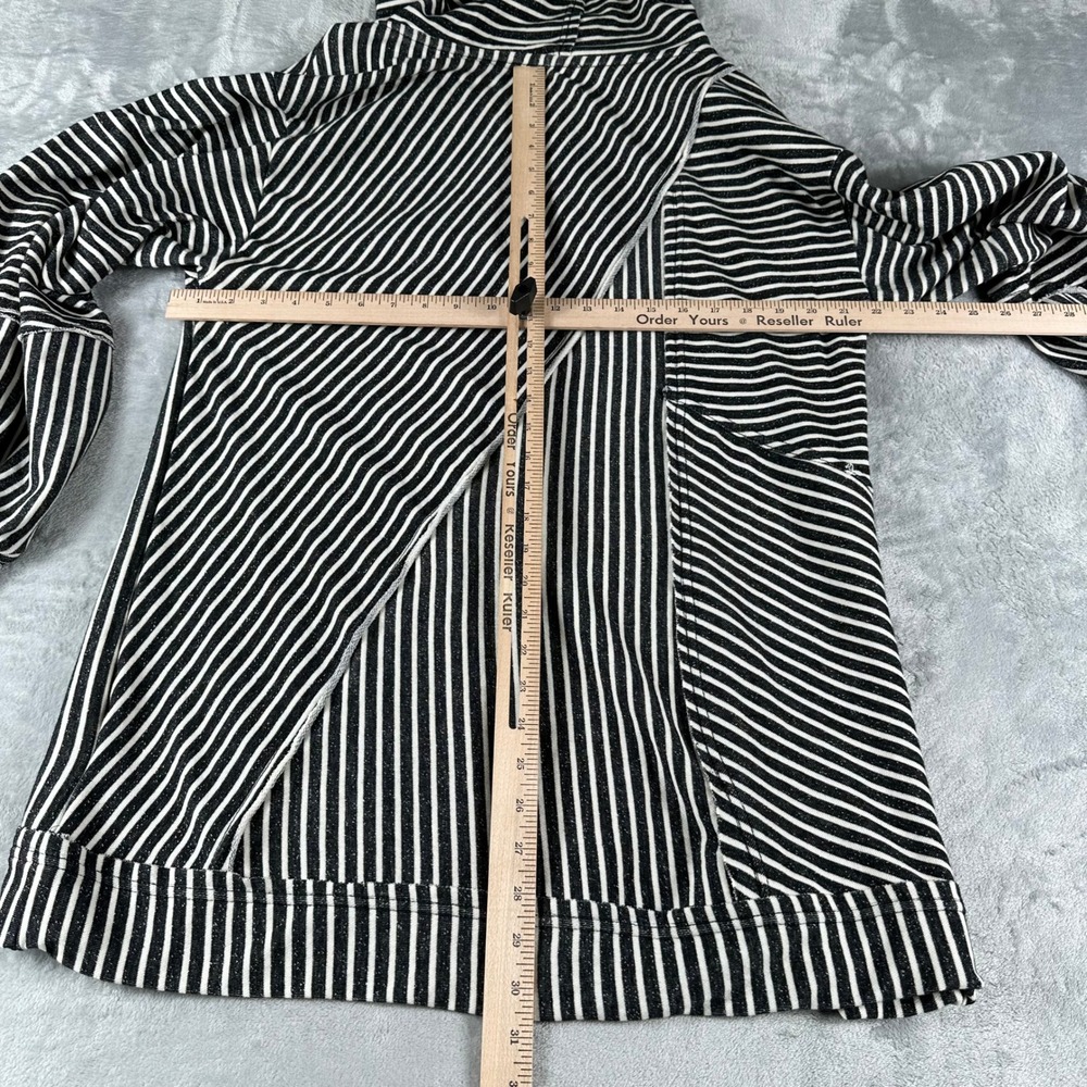 Pilcro Anthropologie Striped Hoodie Women M Black White AsymmetricalBoho Artsy - Picture 8 of 8